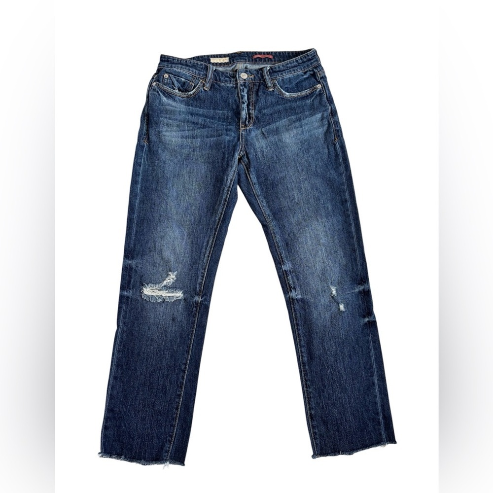 Anthropologie Pilcro Slim Boyfriend Crop Distressed Denim Jeans Size 26